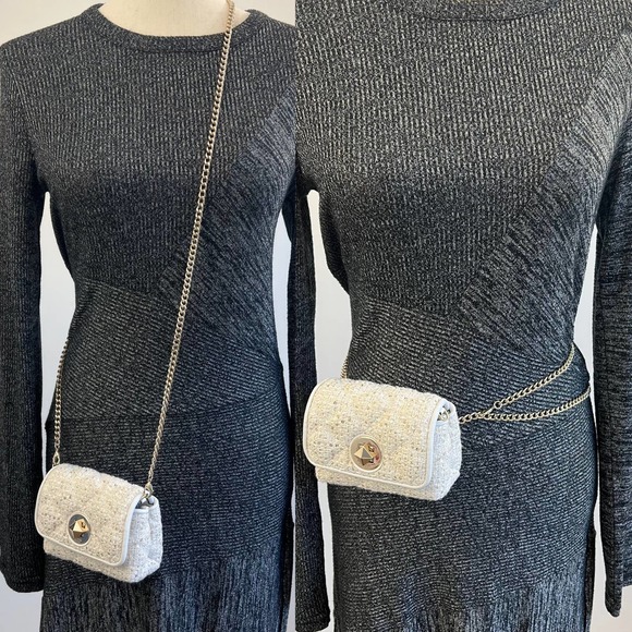 kate spade Handbags - Kate Spade Sequin Tweed Natalia Mini Crossbody and Chain Belt Bag